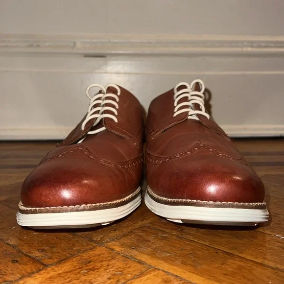 Cole Haan Tan/Ivory ØriginalGrand Wingtip Oxfords Men's 13M — NWOT - Picture 7 of 7